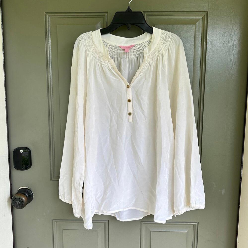 Lilly Pulitzer Elsa Silk Blouse Top Small